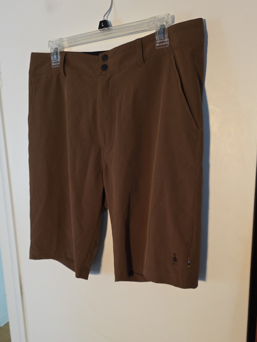 Smartwool Men's Brown Flat-Front Performance Shorts Medium Perfect Condition
